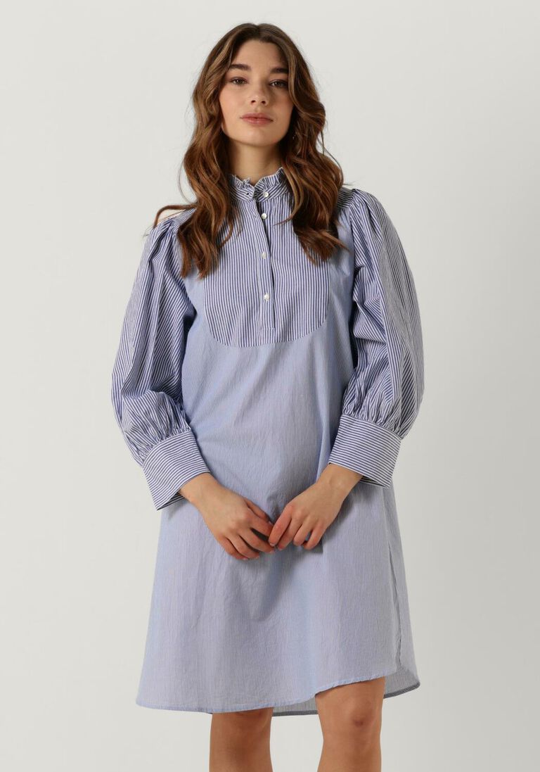 ANTIK BATIK lichtblauwe antik batik mini jurk polette dress