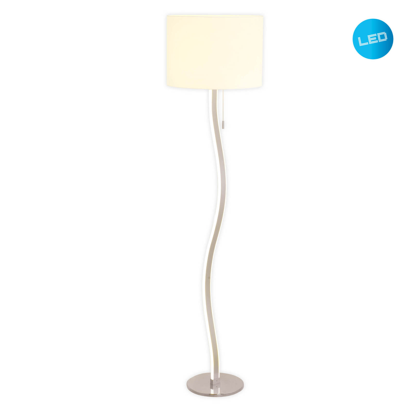 LED-Stehleuchte AURELIA - weiß-chromfarben - 163 cm