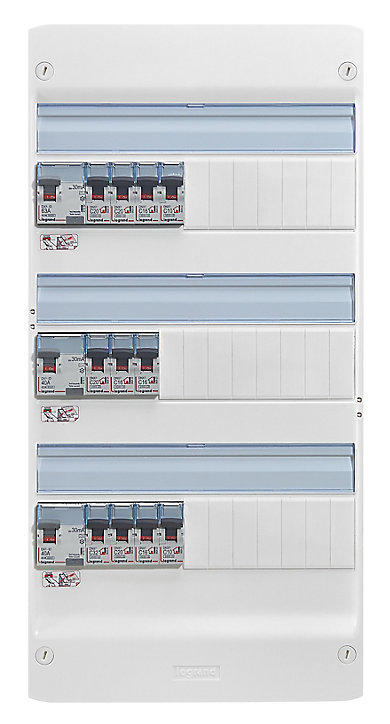 Tableau électrique pré-équipé et pré-câblé 3 rangées Legrand - 39 modules (14 inclus)