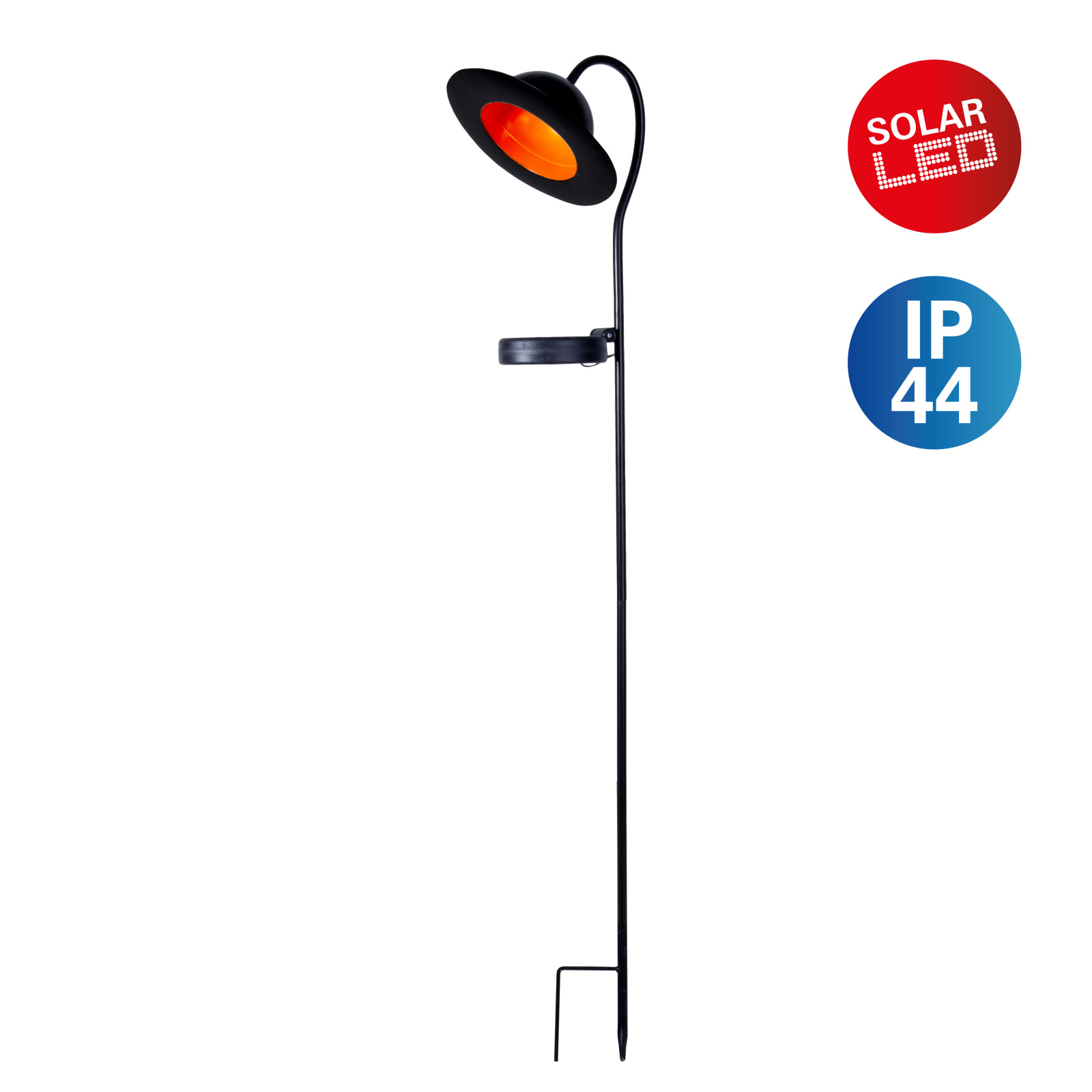 LED-Solarleuchte BOWLER - schwarz - mit Erdspieß