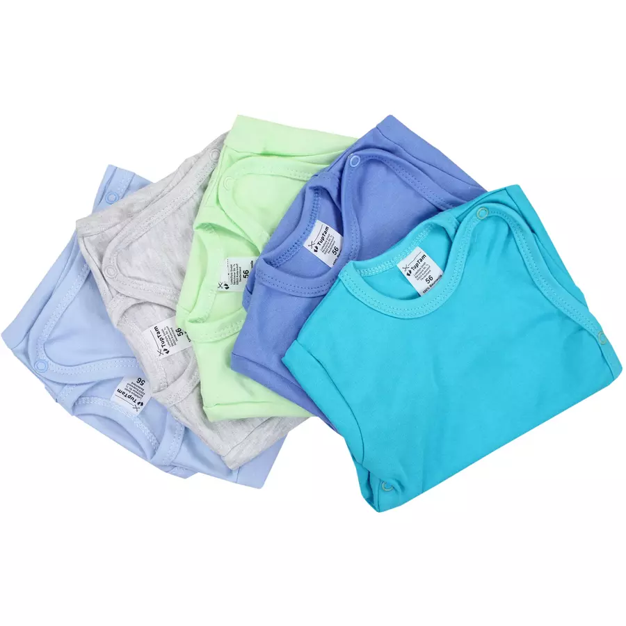 TupTam Baby Langarm Wickelbody im 5er Set grünblau