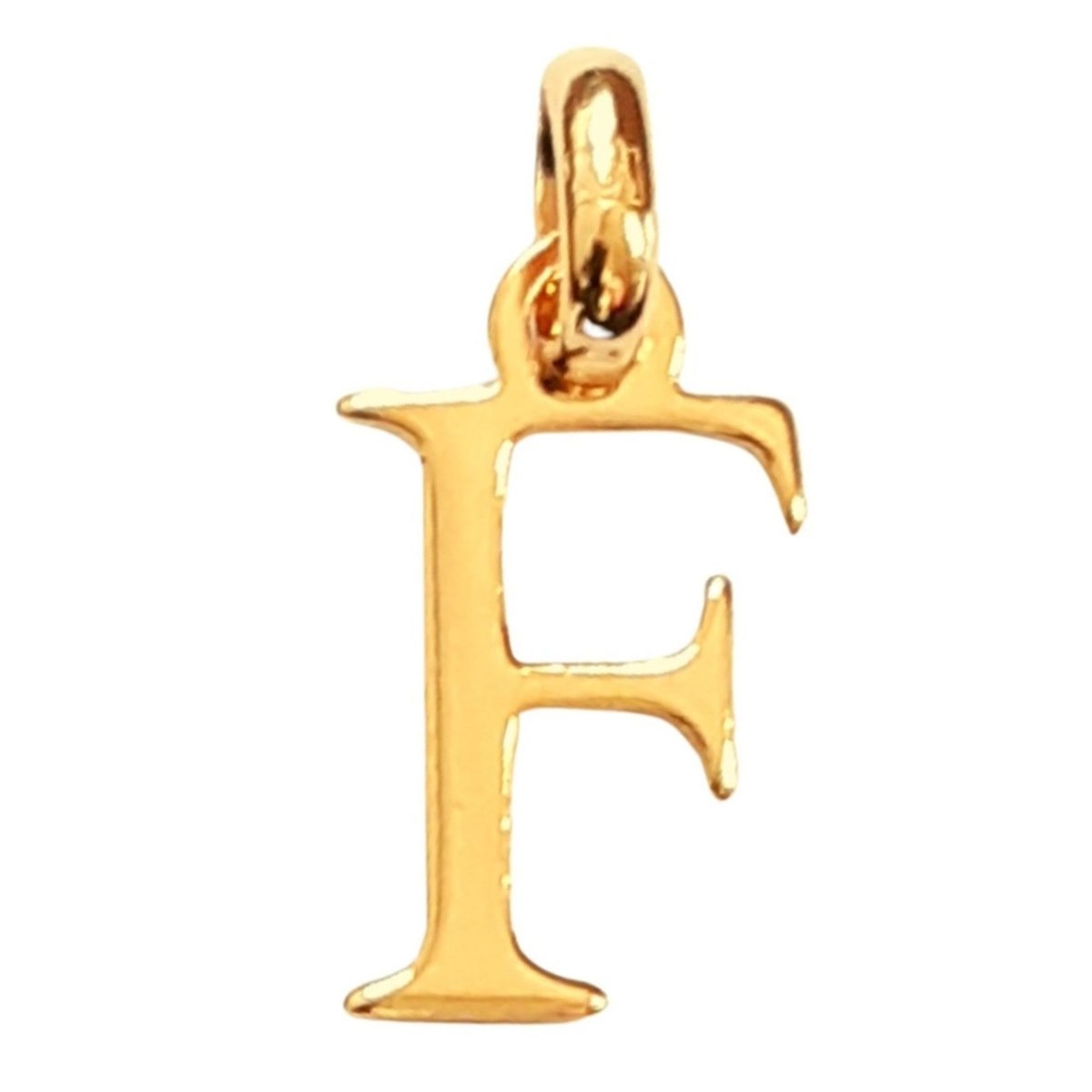 Pendentif Initiale simple lettre F en plaqué or