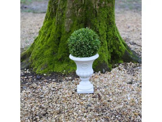 Vase médicis jardin en béton blanc 18.5 x 24 cm