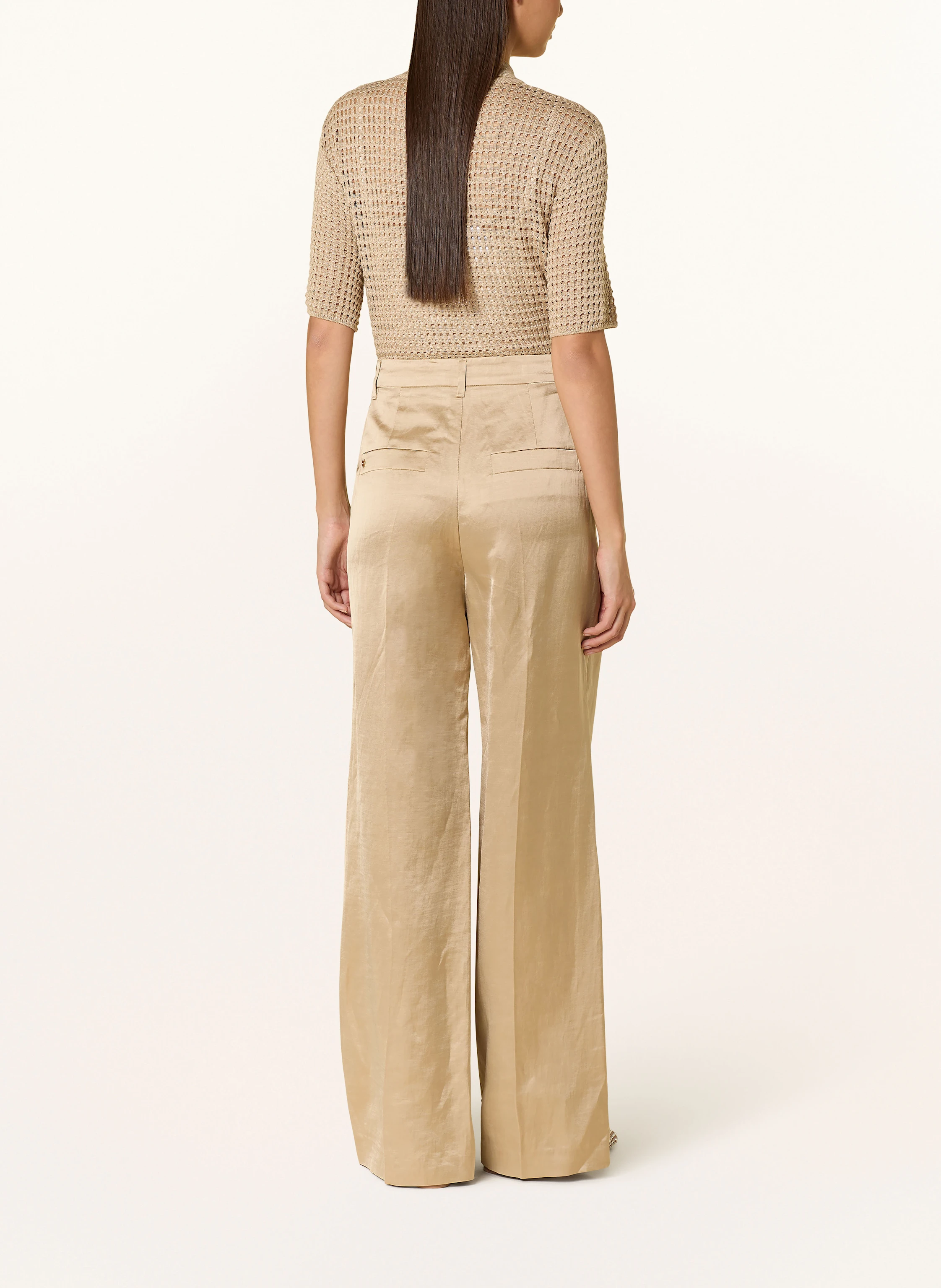 MARC CAIN Marlenehose WICHITA aus Satin mit Leinen