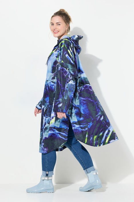 Funktions-Regencape, Unisex, Print, Kapuze
