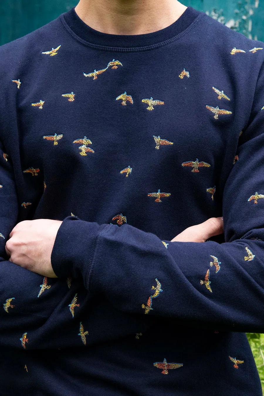 Sweat broderie oiseaux Misericordia
