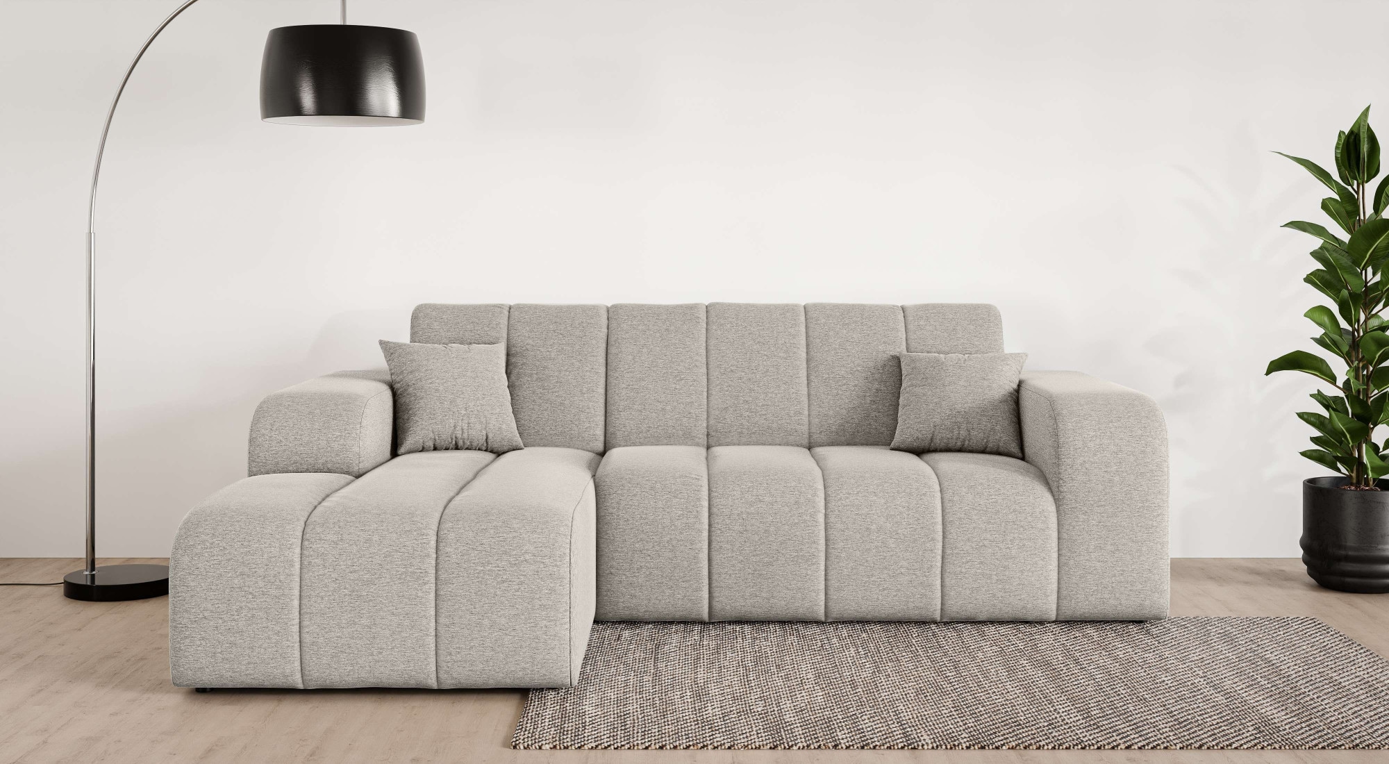 GOODproduct Ecksofa »CASSY L-Form, Schlafsofa mit Bettkasten, Masse B/T/H: 245/165/88 cm« mit 2 Rückenkissen, Recamiere rechts oder links bestellbar