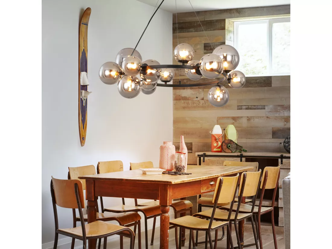 NETTLIFE Lampe suspendue table à manger lampe suspendue salon - lampe suspendue 14 ampoules G9