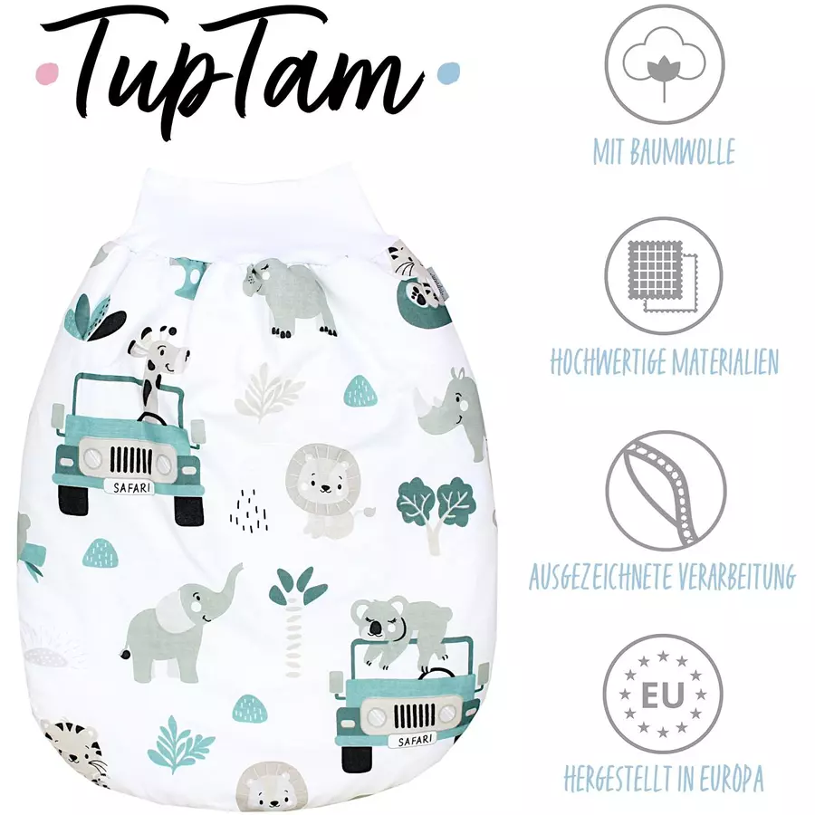TupTam Baby Strampelsack mit Bund für Mädchen  und Jungen grüngrau