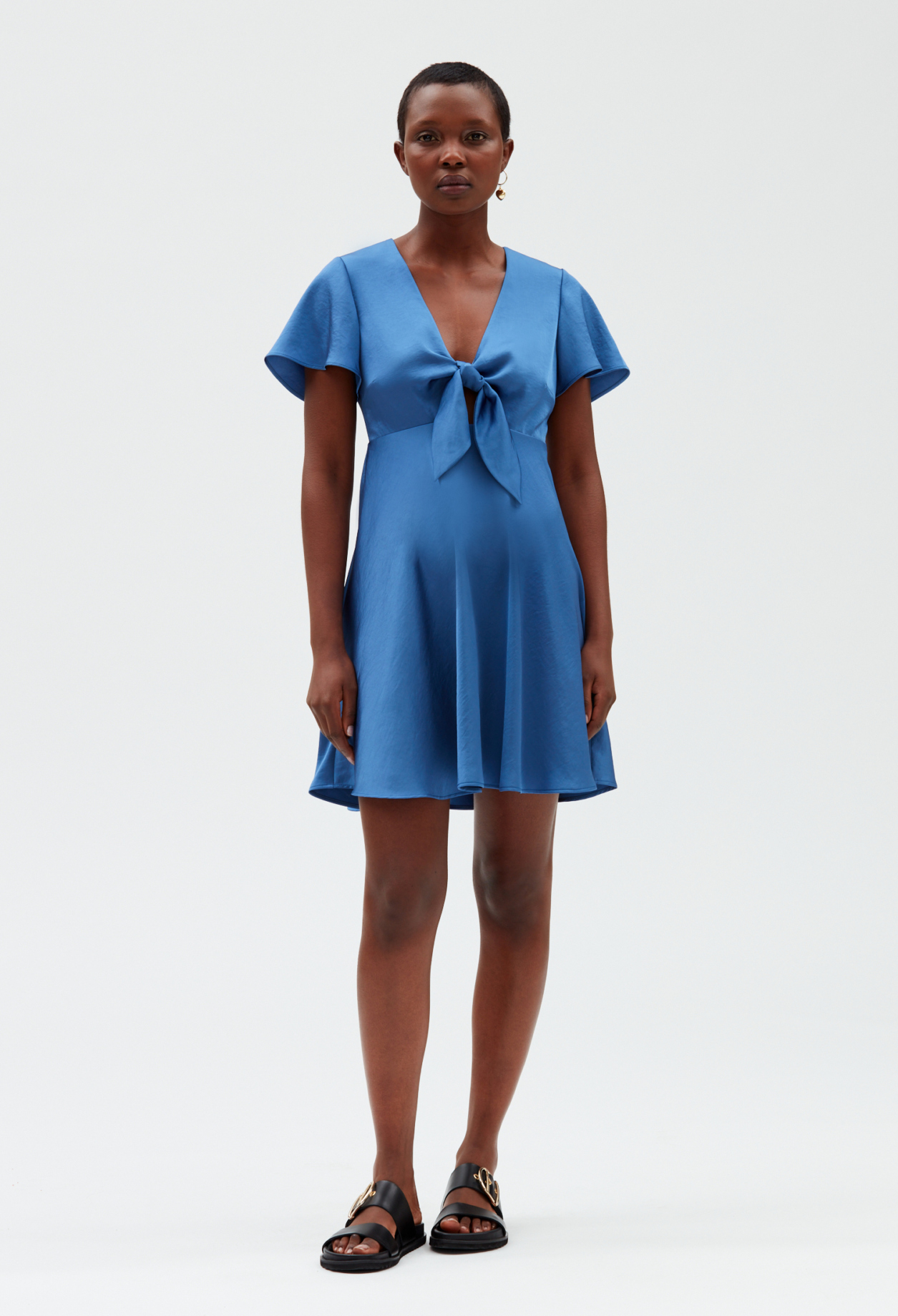 Robe courte fluide bleue