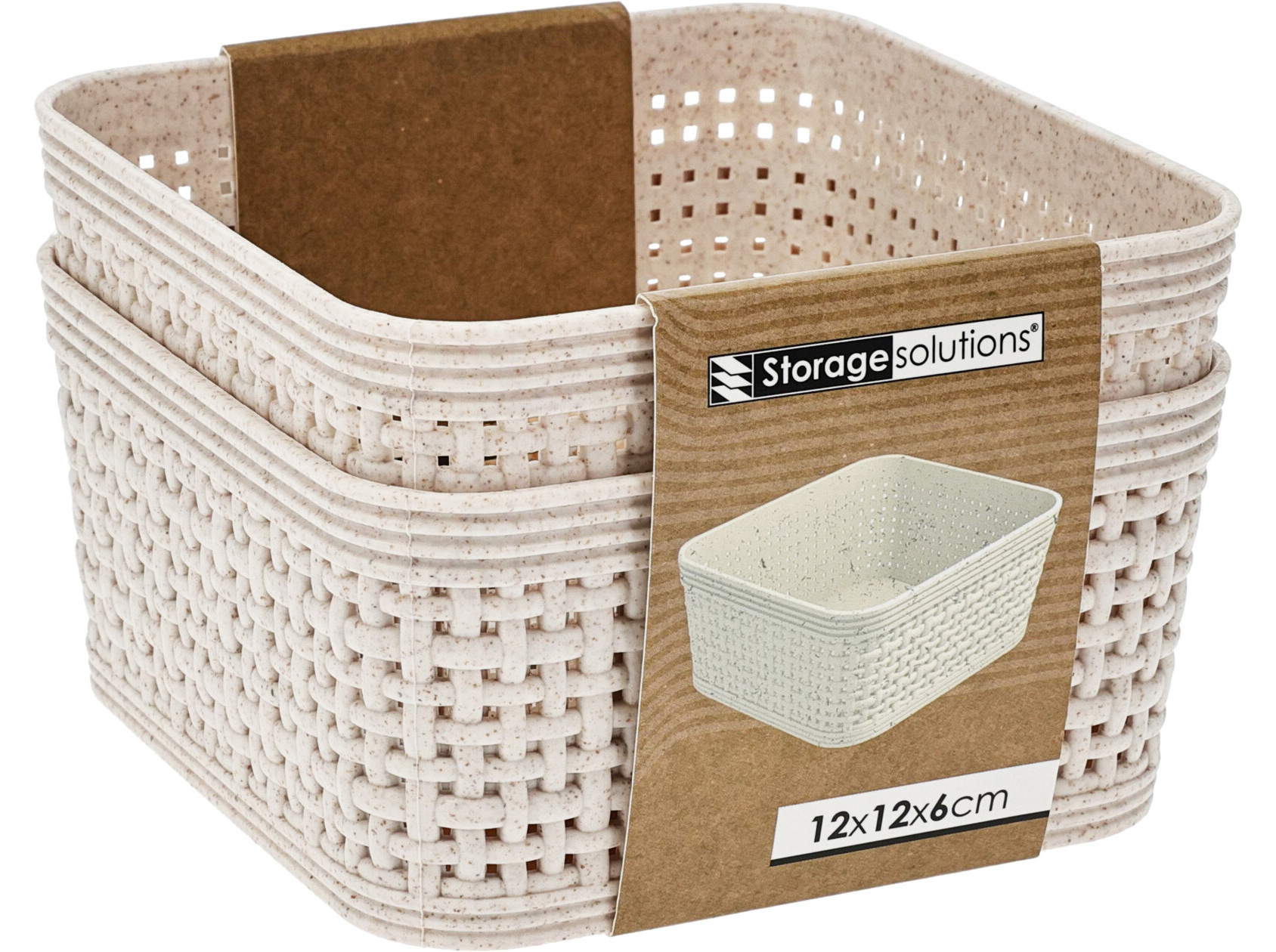 CONJUNTO DE 2 CESTOS PARA ARRUMAÇÃO EM PLÁSTICO 12X12X6CM
