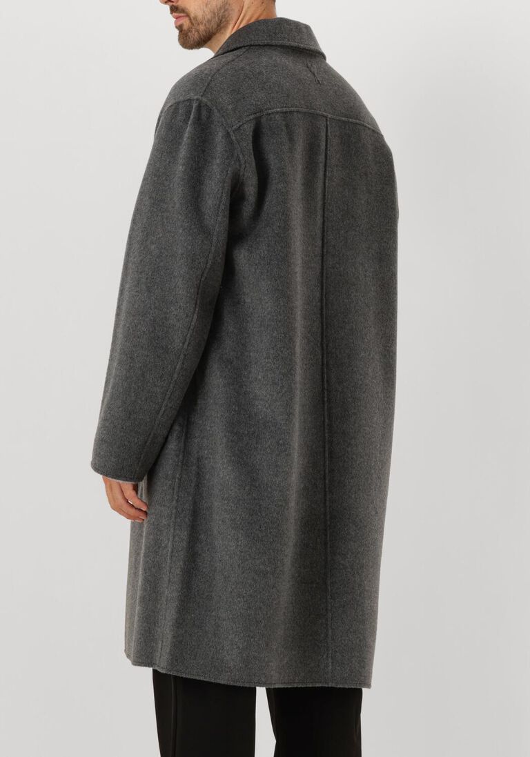 donkergrijze ami paris mantel car coat