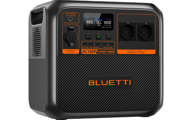 BLUETTI AC180P-Black-EU tragbare Powerstation 1800 W