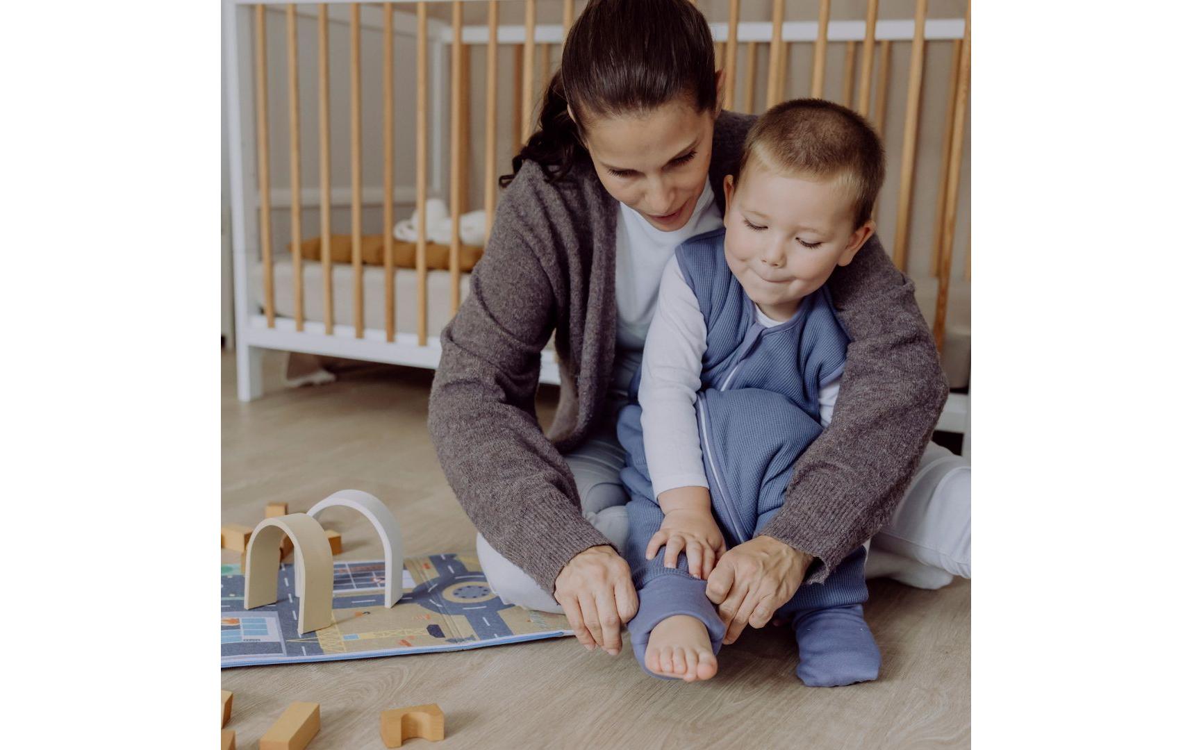 Baby-Ganzjahrschlafsack Jumper Essential Blau 100 cmGanzjahresschlafsack mit Füssen für Babys