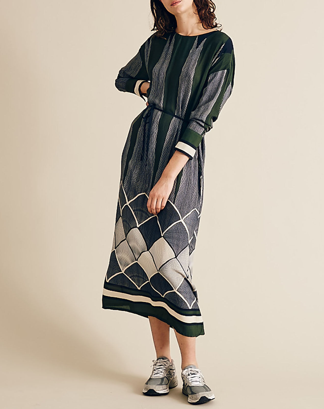 Chloé Stora Robe fluide Naima imprimée  verte