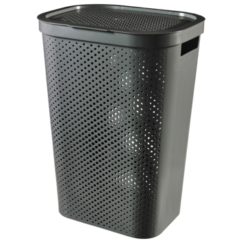Curver Infinity Dots Wasbox licht grijs 60l incl. deksel
