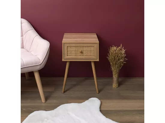 Chevet en bois 1 tiroir Bali (Lot de 2)