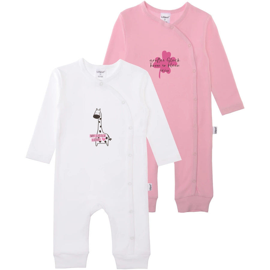 Liliput Baby-Jumpsuit Giraffe weiss rosa