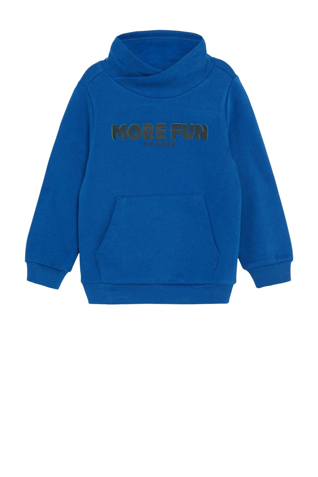 s.Oliver sweater met tekst cobalt blauw