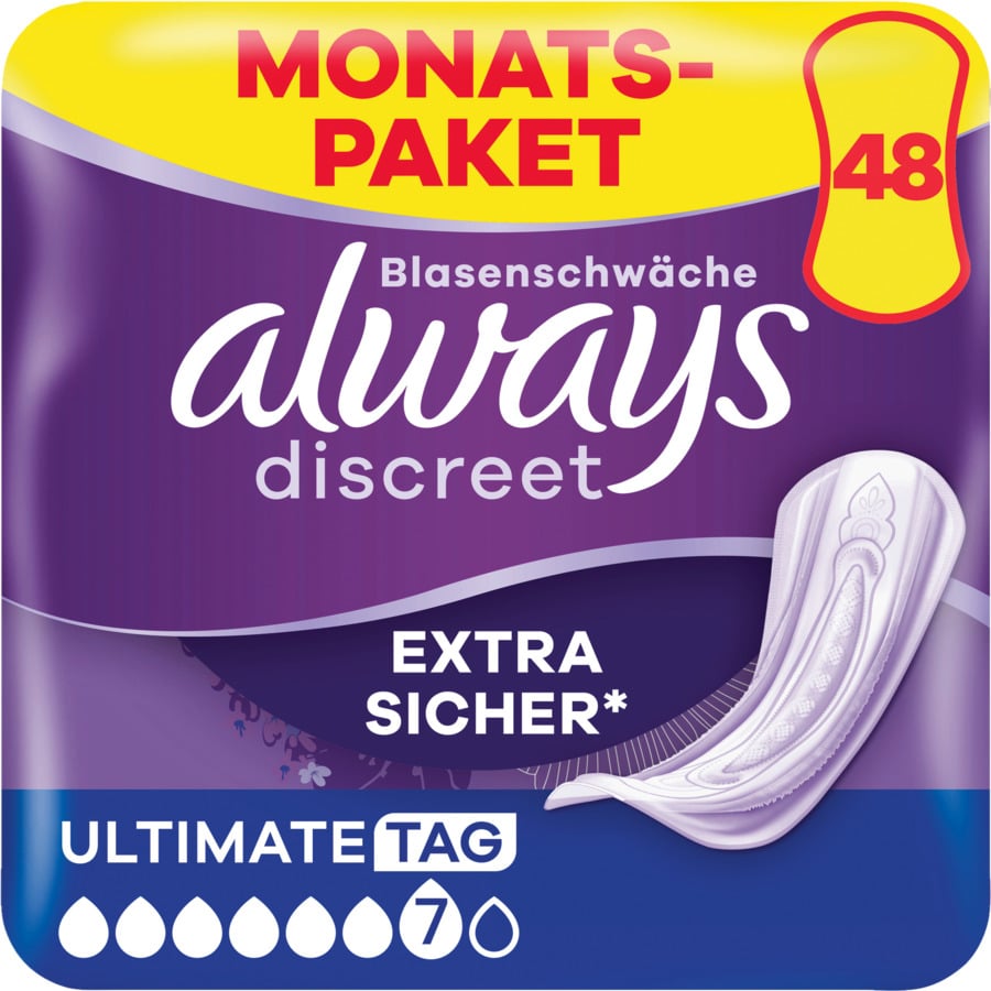 Always Discreet Inkontinenz Nacht Monatsbox 48 Stück