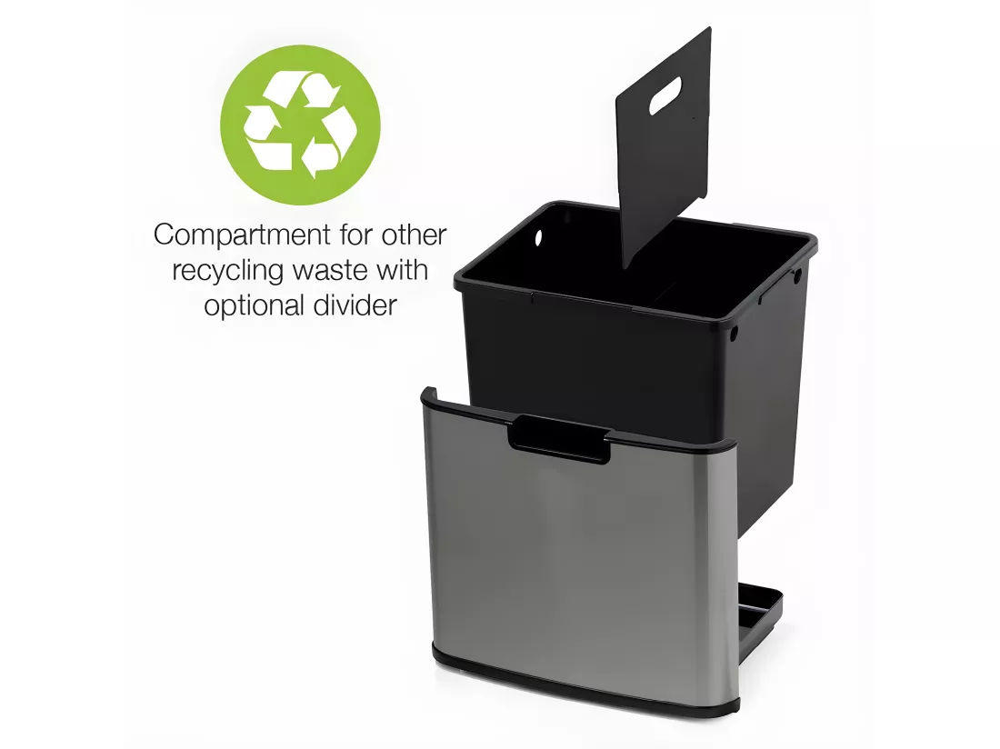 Poubelle De Cuisine Automatique NARVIK Noir Acier inoxydable 75 L