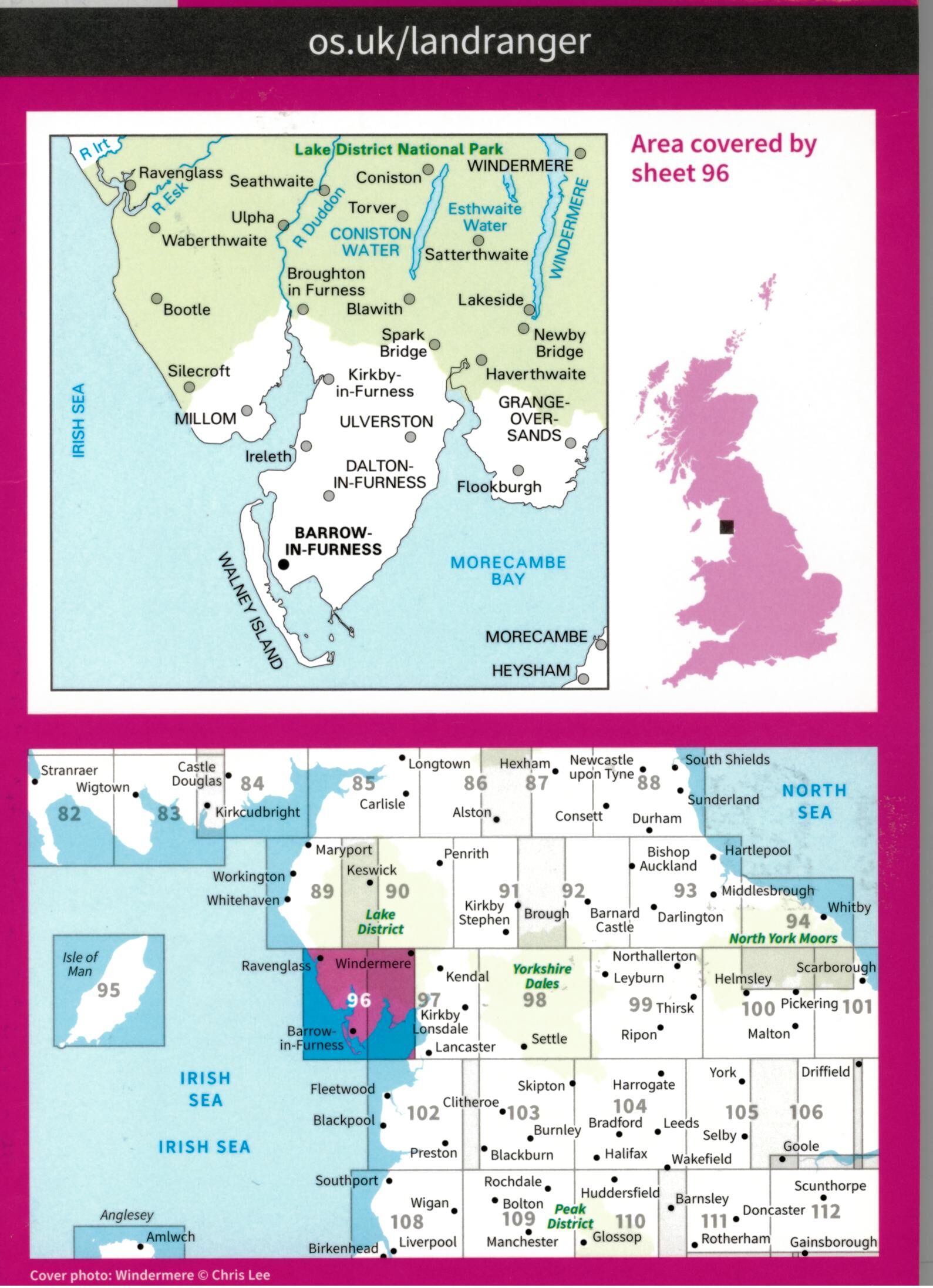 ORDNANCE SURVEY - 96 GB BARROW IN FURNESS 1 50 000