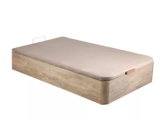 Ensemble 90 x 190 cm sommier coffre naturel clair + matelas ressorts ensachés ép.22cm - PRESTIGE de YSMÉE