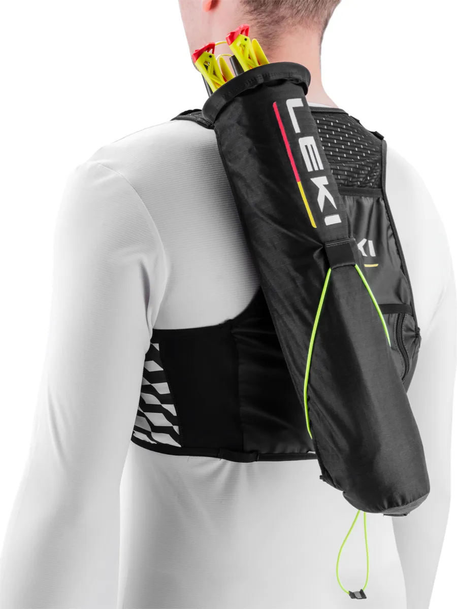 Leki Trail Running Quiver Vest Black-white-bright Red