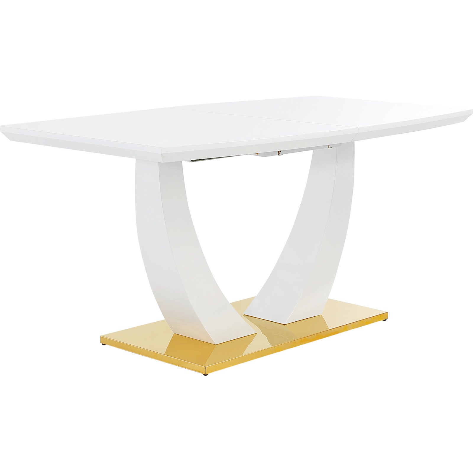 Tisch Alexandria Hochglanz weiss lackiert 160/200 x 76 x 90 cm