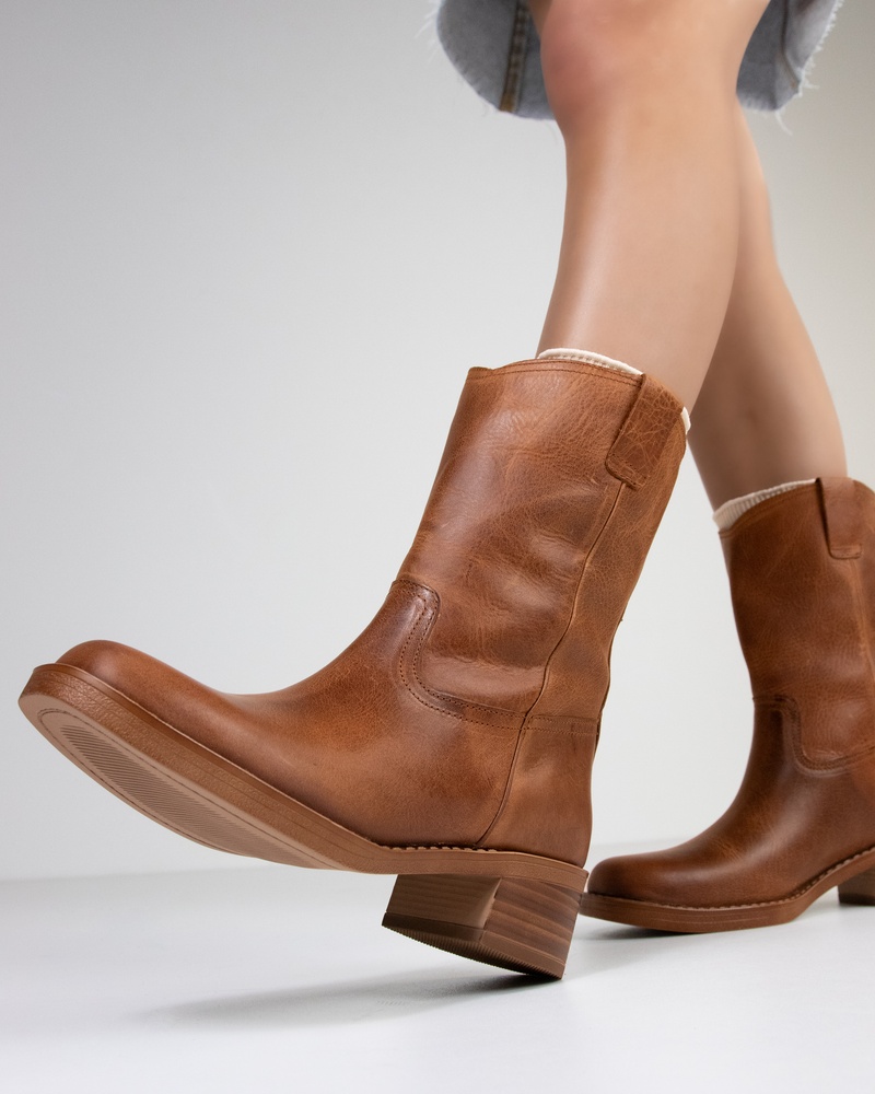 Nelson Rits- & gesloten boots  - cognac