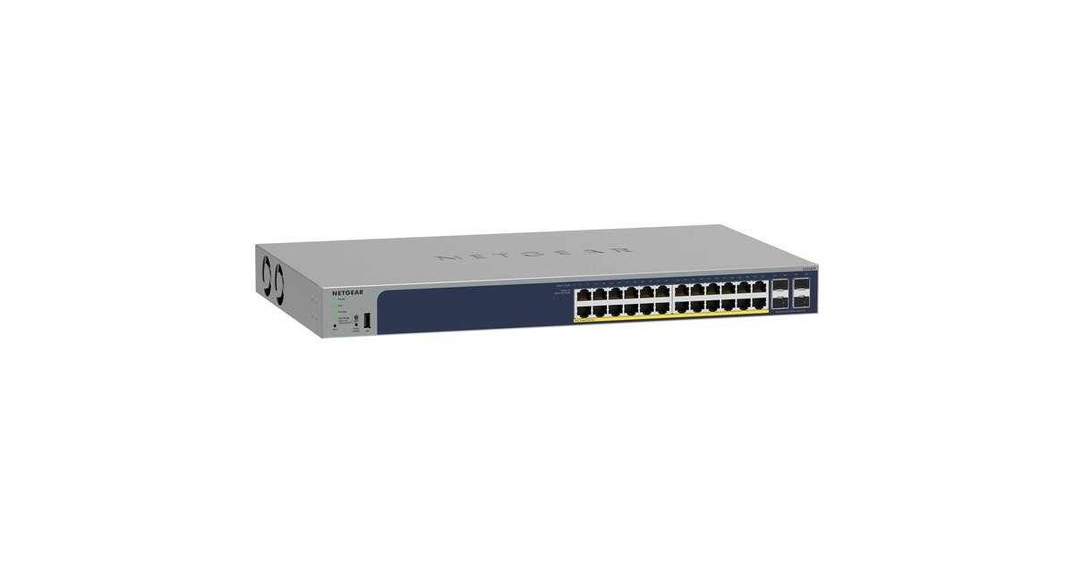 Netgear24-Port Gigabit Ethernet PoE+ Smart Switch with 4 SFP Ports (GS728TPv3)