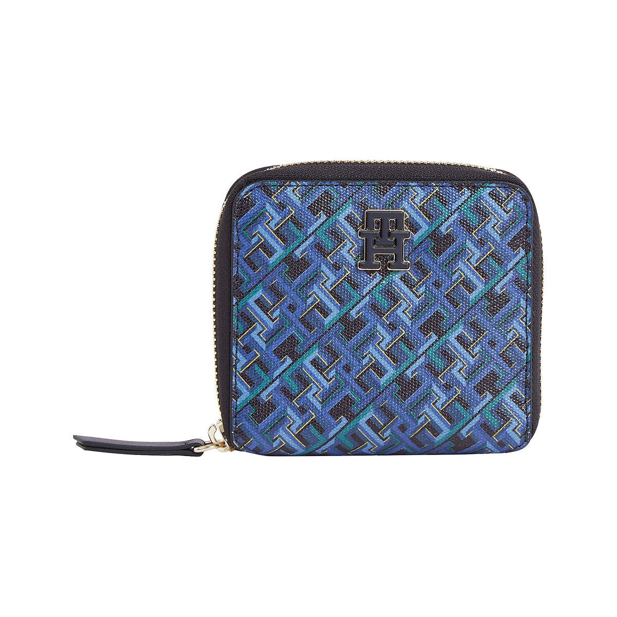 TOMMY HILFIGER<br>Carteira com zíper e monograma estampado