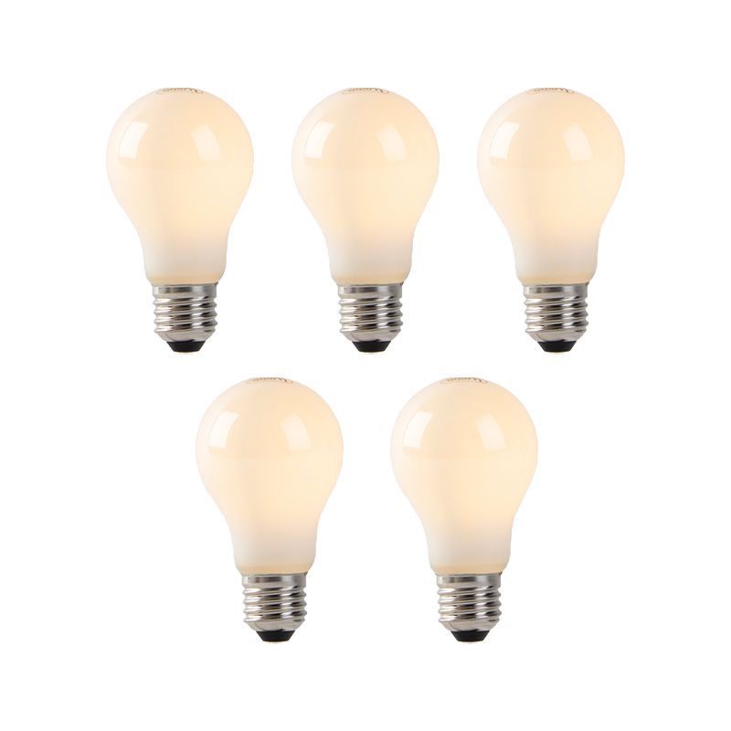 Set van 5 E27 LED lampen opaal glas 1W 80 lm 2200K