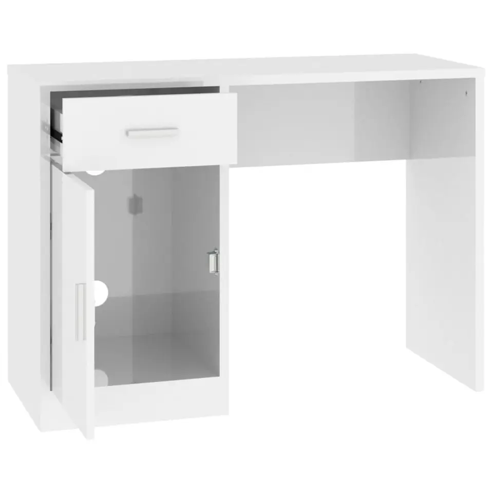 vidaXL - Bureau - Wit - Bewerkt hout