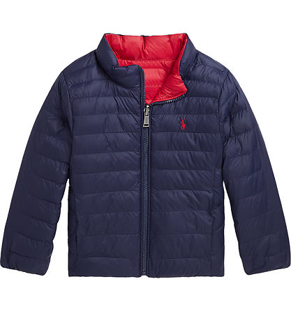Polo Ralph Lauren Dynejakke - Vendbar - Navy/R?d