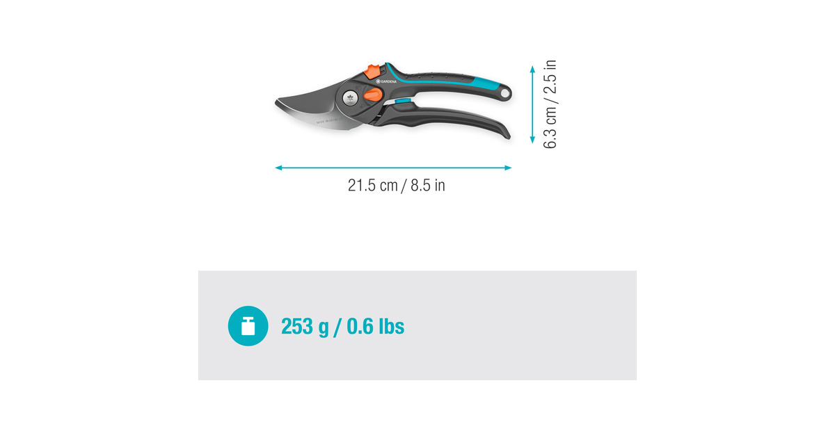 GARDENASnoeischaar PremiumCut Pro​ Flex  (Grijs/turquoise)