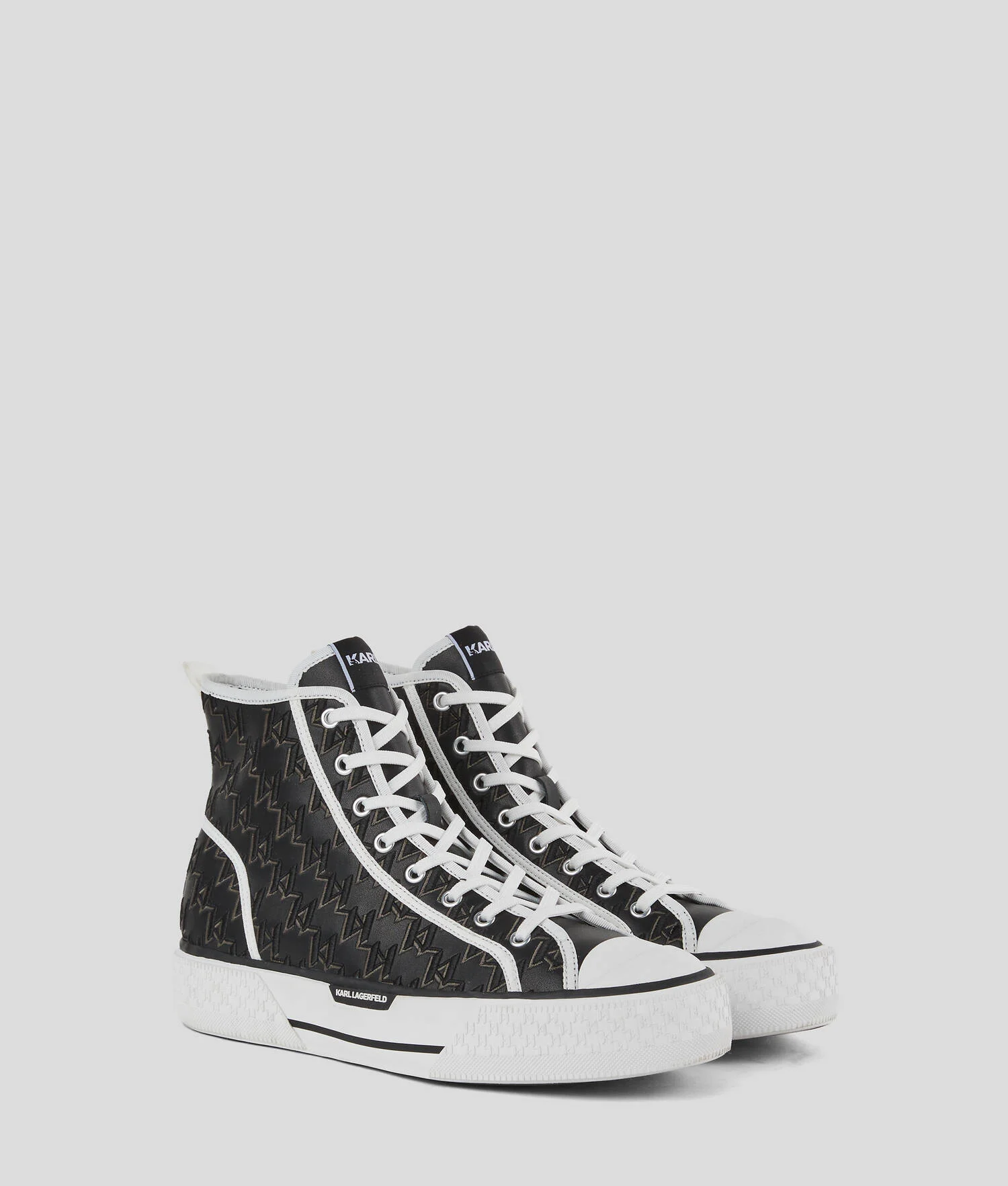 BASKETS MONTANTES KL MONOGRAM KAMPUS - Blanc/Noir