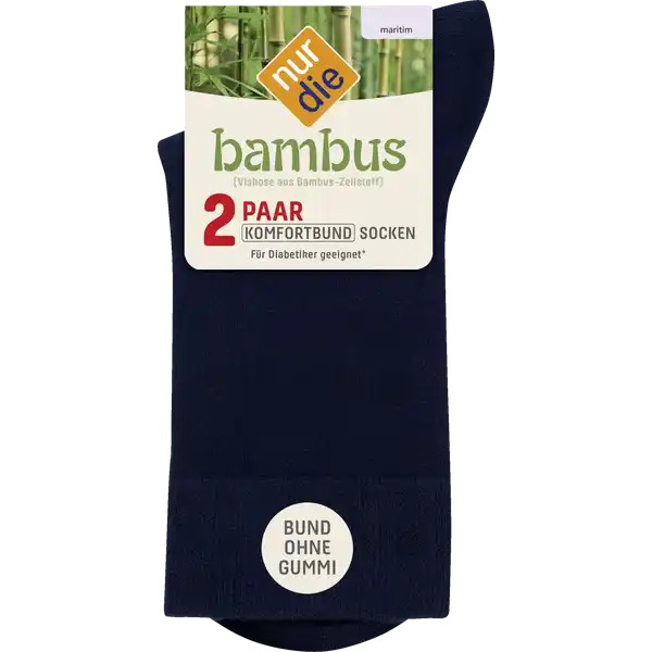 Komfort-Socken Bambus maritim 2er Gr. 39-42