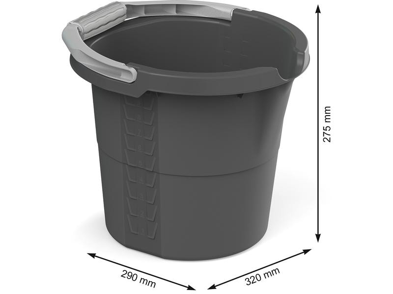 Rotho Putzeimer Daily 10 l, Anthrazit Skaleneimer