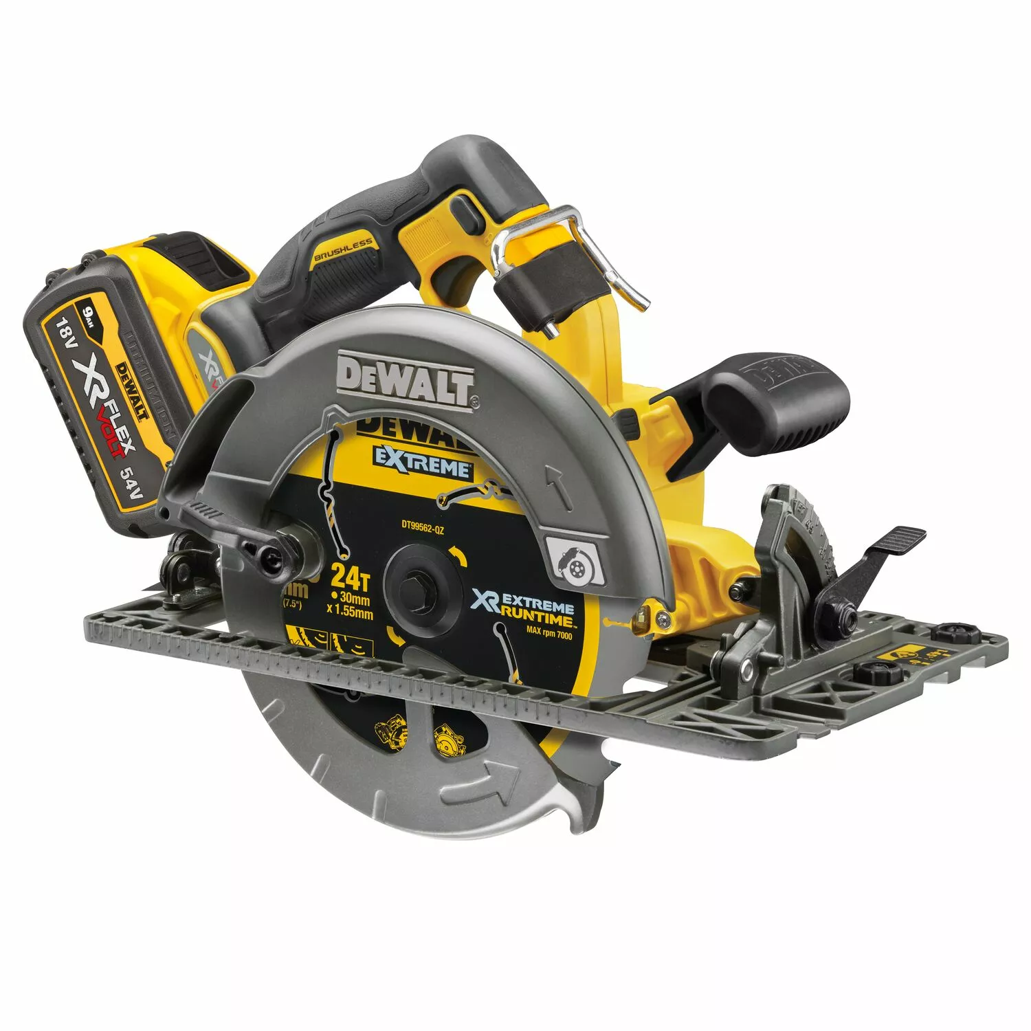 DeWALT DCS579X2-QW 54V Li-ion FlexVolt Accu Cirkelzaag set (2x 9.0Ah) in TSTAK koffer - 190 mm - langsgeleider