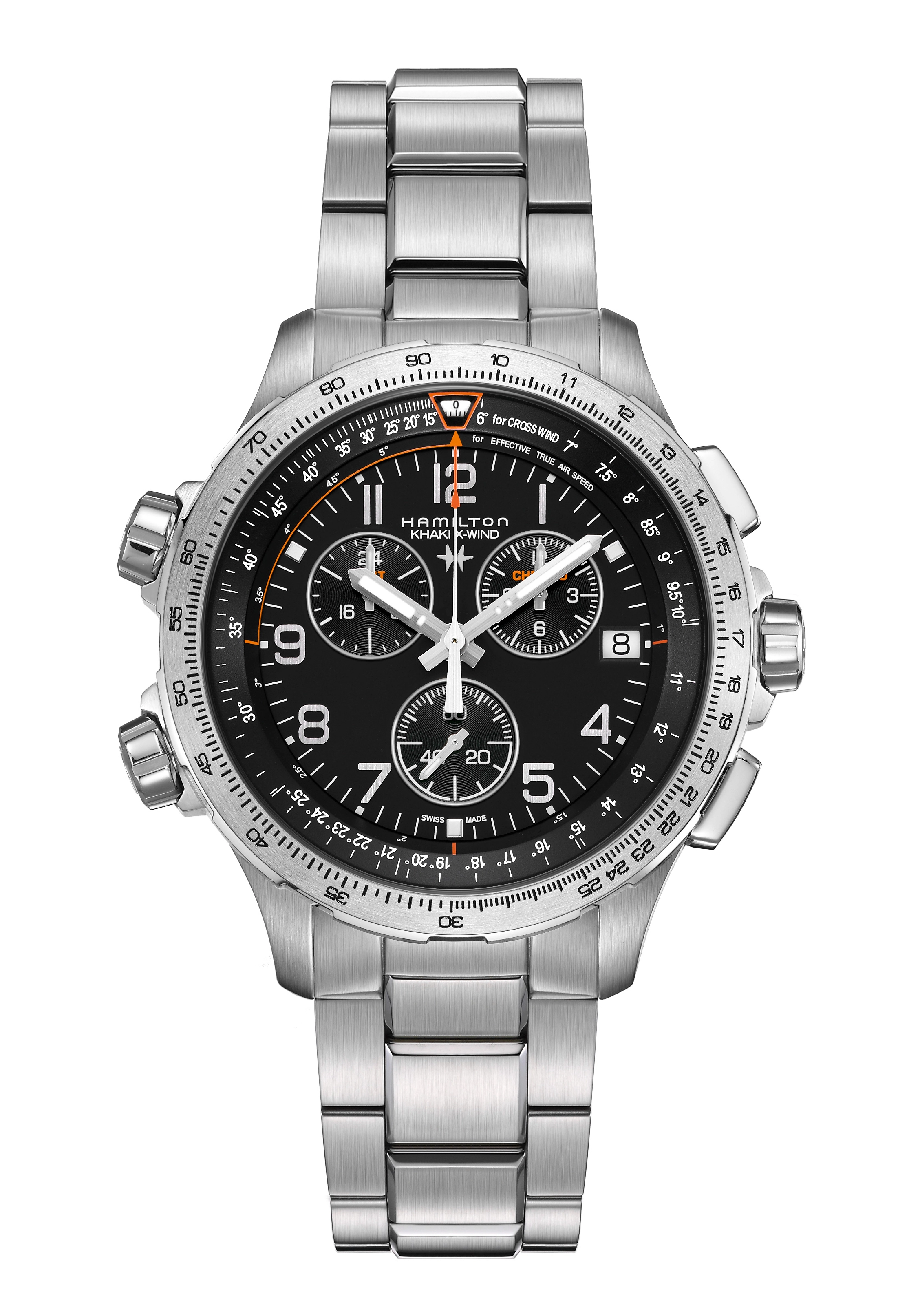 Hamilton Khaki Aviation X-Wind GMT Herrenuhr Silber