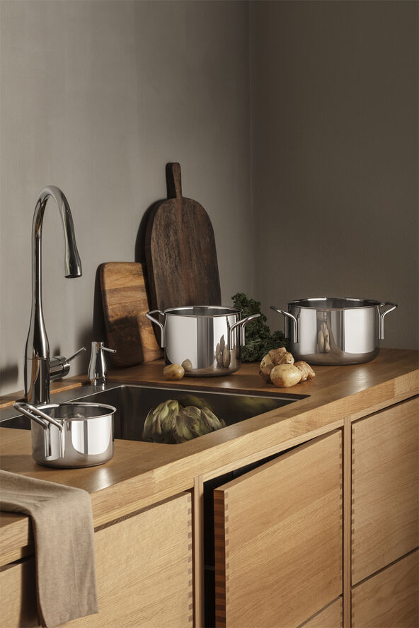 Eva Trio Stainless Steel Grydesæt 3 stk. 1,1 l 2,2 l 3,6 l Polished steel