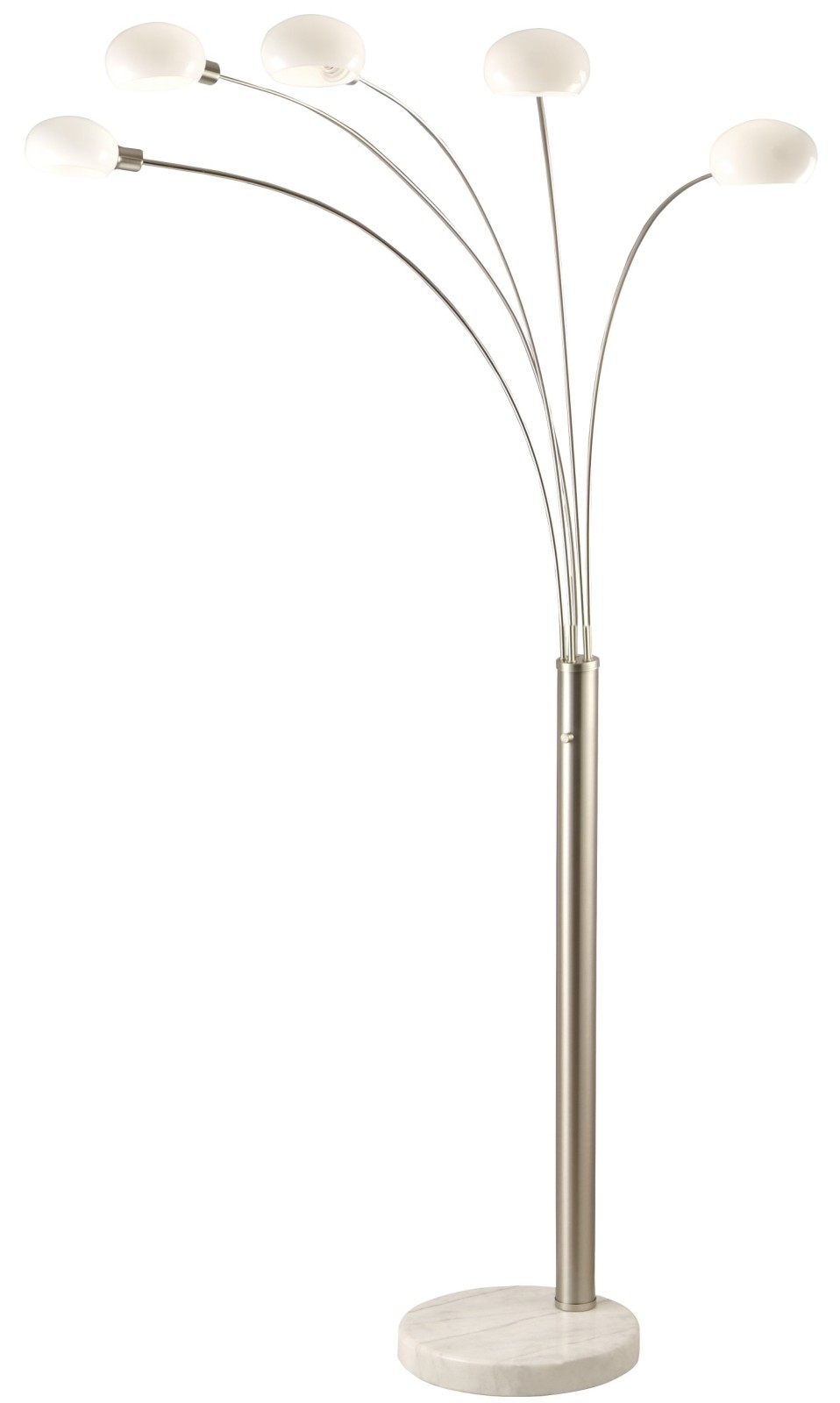 Standleuchte - Nickel matt - Marmor - dimmbar - 210 cm