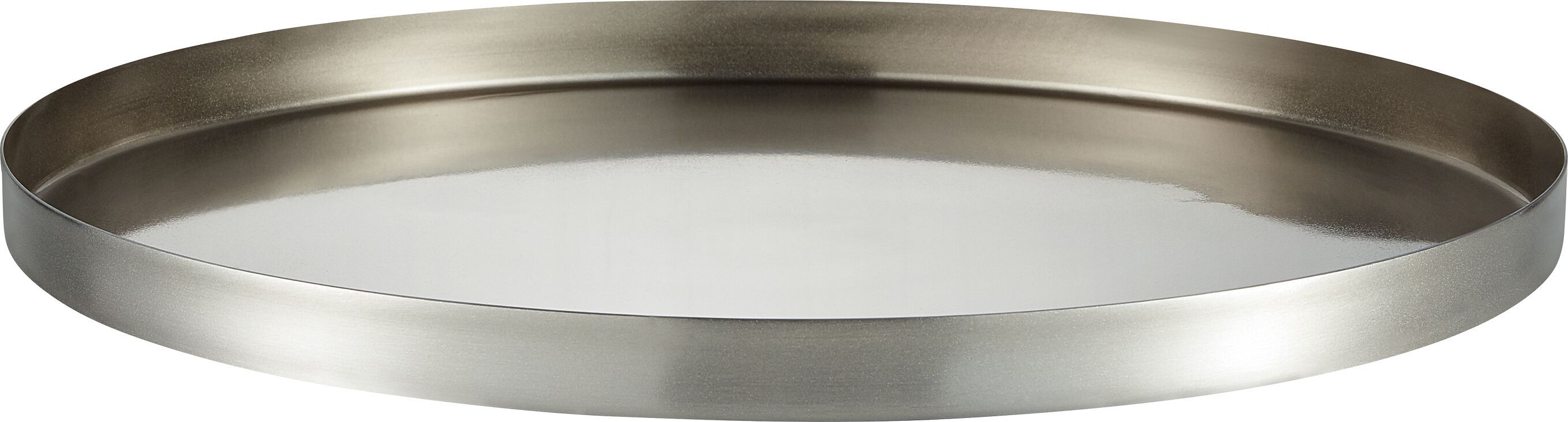 LIVIA Deko Platte - Silber / H: 2.5 cm x D: 40.0 cm