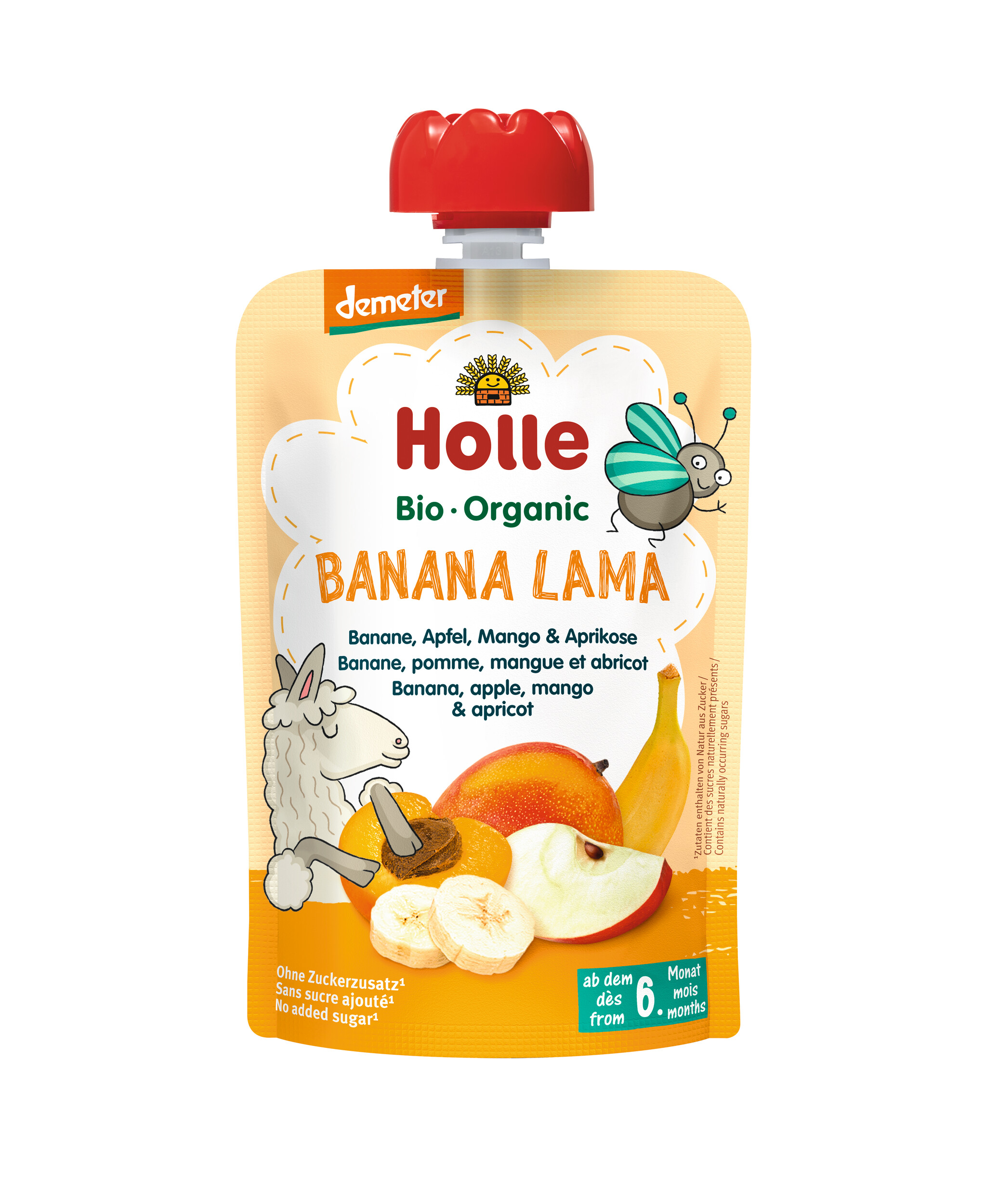 HOLLE Banan Lama Pouchy Banane Apfel Mango & Aprikose 100 g