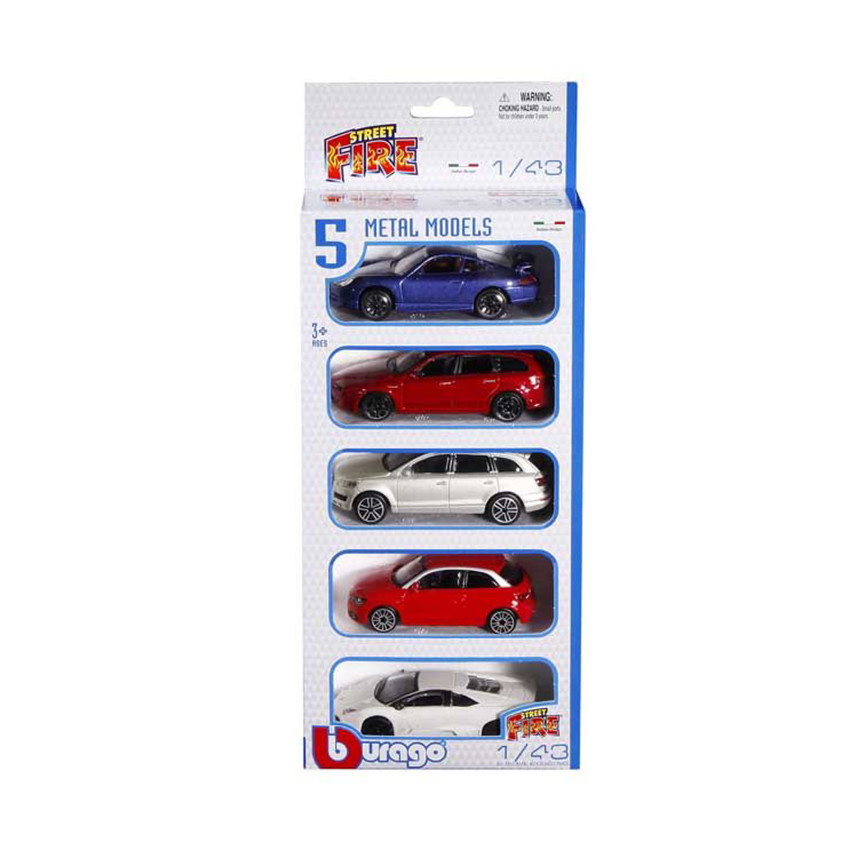 Coffret 5 x Véhicules Bburago Street Fire Echelle 1/43