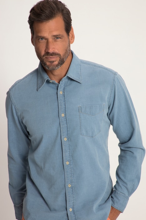 Hemd, Langarm, Jeans Optik, Kentkragen, Modern Fit