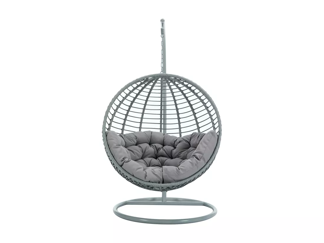 Fauteuil suspendu en résine tressée - Gris - BONTOC de MYLIA