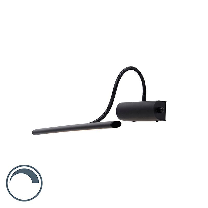Design wandlamp zwart 32 cm incl. LED met dimmer - Tableau