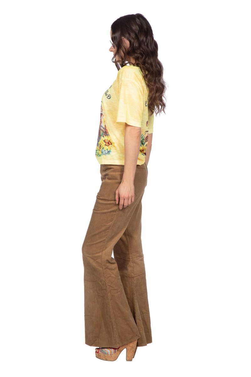 Hippie 60S Shirt Geel Dames